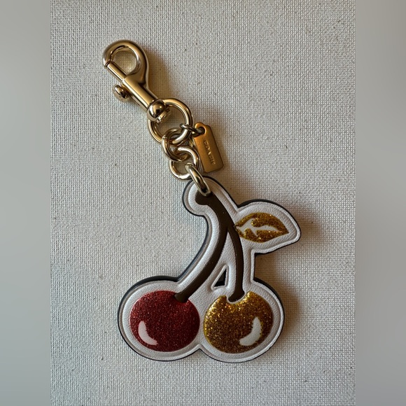 Coach Cherry Keychain with Red and Gold - Picture 1 of 2